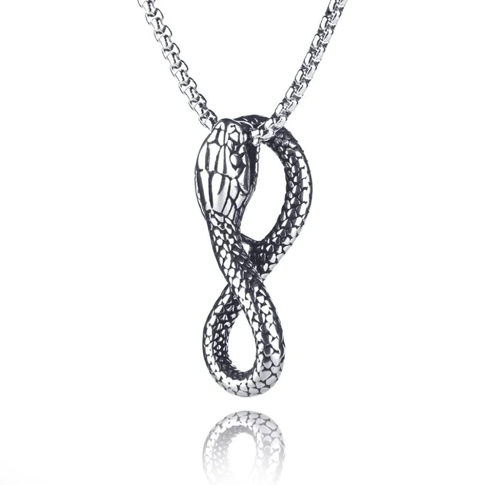 Punk Wind Snake King Necklace for Men, BL55590011